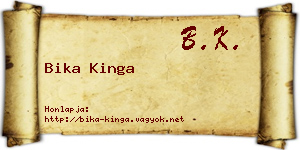 Bika Kinga névjegykártya